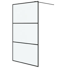 Inloopdouchewand 115x195 cm mat ESG-glas zwart 115 x 195 cm Zwart Mat
