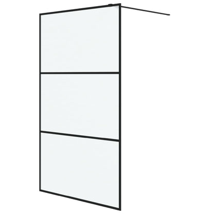 Inloopdouchewand 115x195 cm mat ESG-glas zwart 115 x 195 cm Zwart Mat
