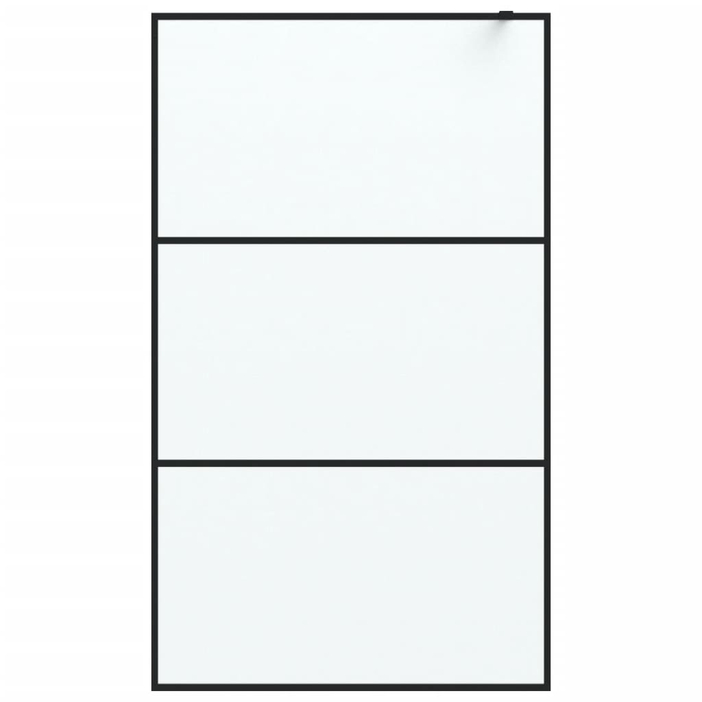 Inloopdouchewand 115x195 cm mat ESG-glas zwart 115 x 195 cm Zwart Mat