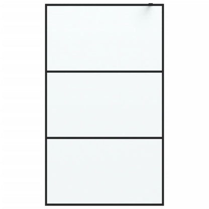 Inloopdouchewand 115x195 cm mat ESG-glas zwart 115 x 195 cm Zwart Mat