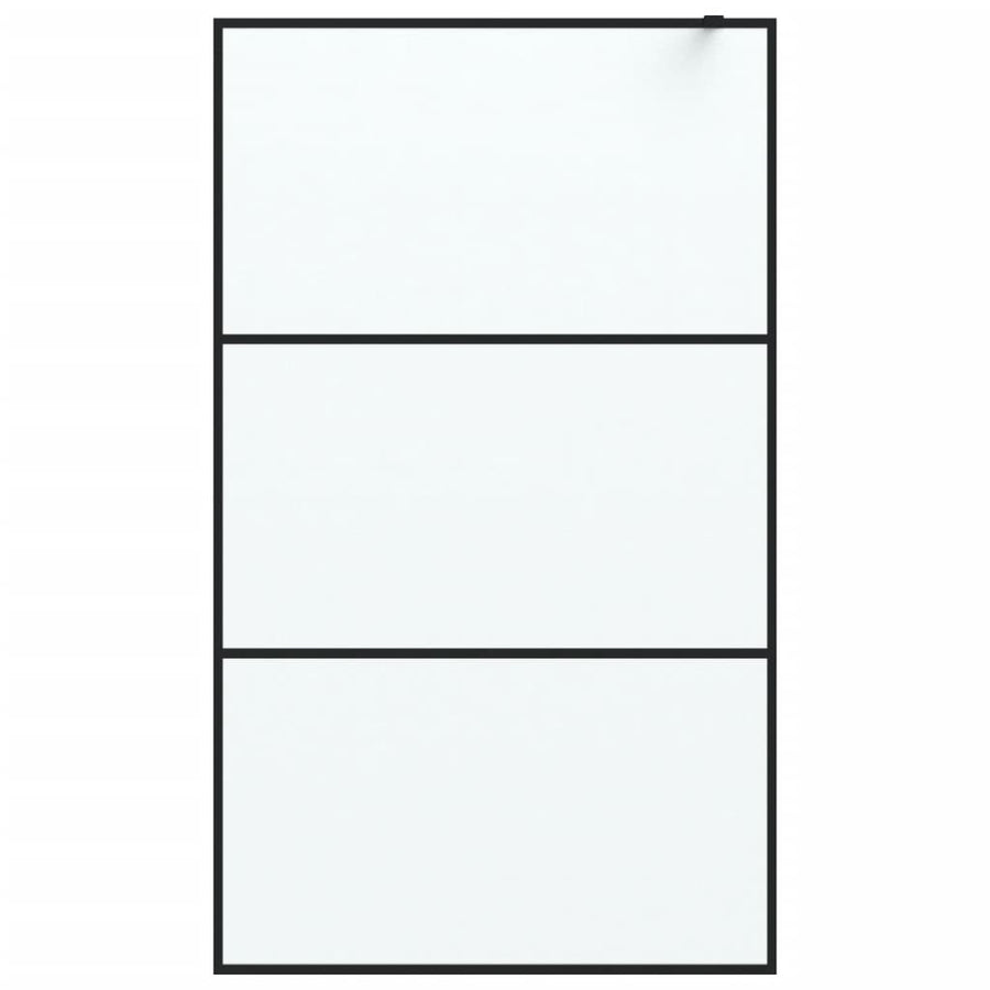 Inloopdouchewand 115x195 cm mat ESG-glas zwart 115 x 195 cm Zwart Mat