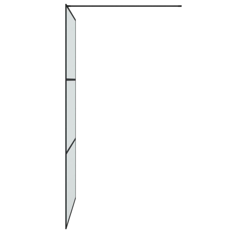 Inloopdouchewand 115x195 cm mat ESG-glas zwart 115 x 195 cm Zwart Mat