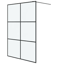 Inloopdouchewand 140x195 cm mat ESG-glas zwart 140 x 195 cm Zwart Mat