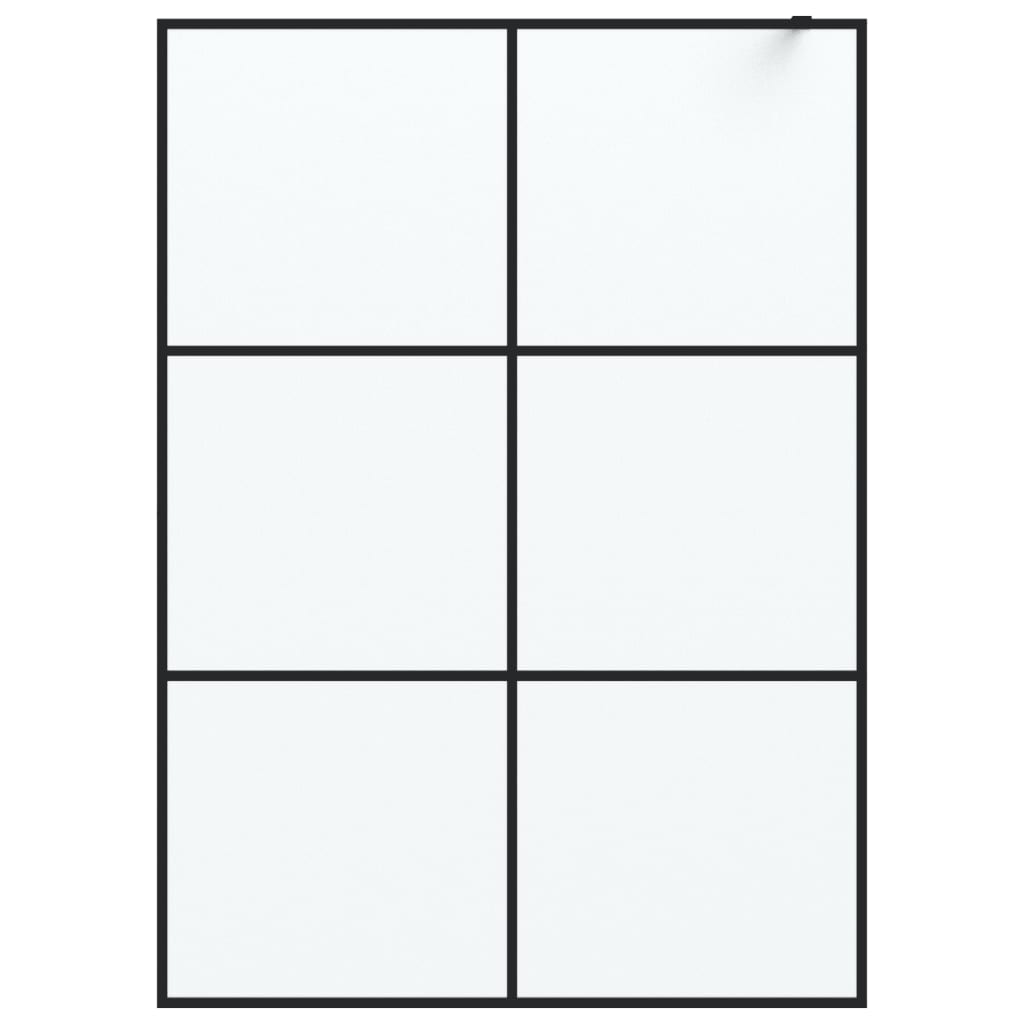 Inloopdouchewand 140x195 cm mat ESG-glas zwart 140 x 195 cm Zwart Mat
