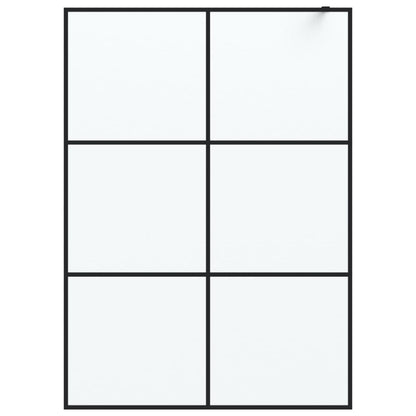 Inloopdouchewand 140x195 cm mat ESG-glas zwart 140 x 195 cm Zwart Mat