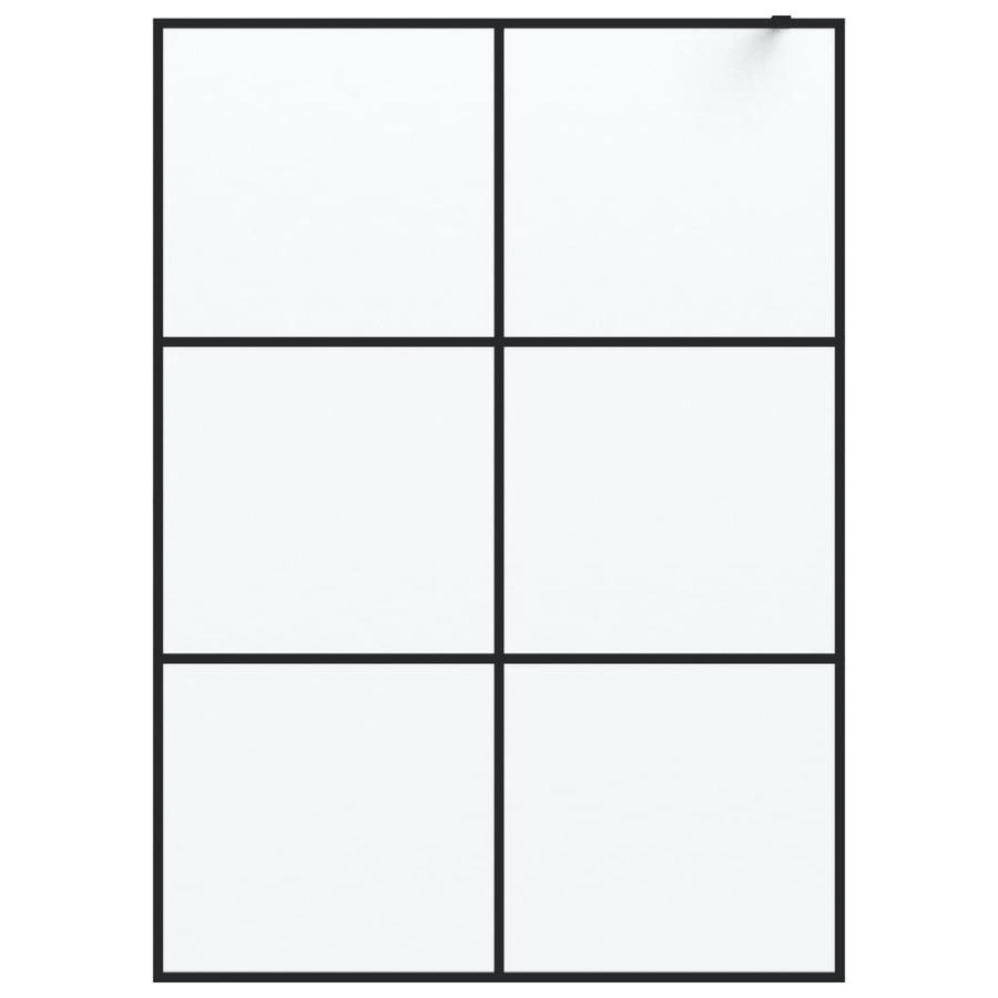 Inloopdouchewand 140x195 cm mat ESG-glas zwart 140 x 195 cm Zwart Mat