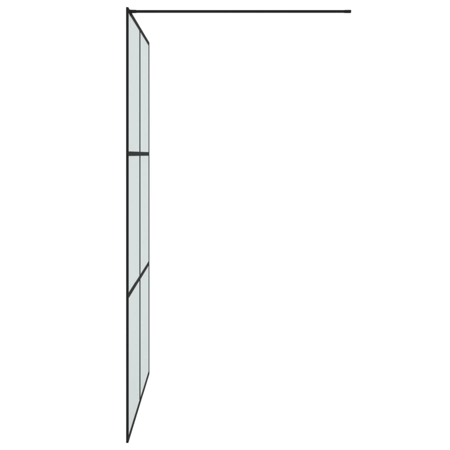 Inloopdouchewand 140x195 cm mat ESG-glas zwart 140 x 195 cm Zwart Mat