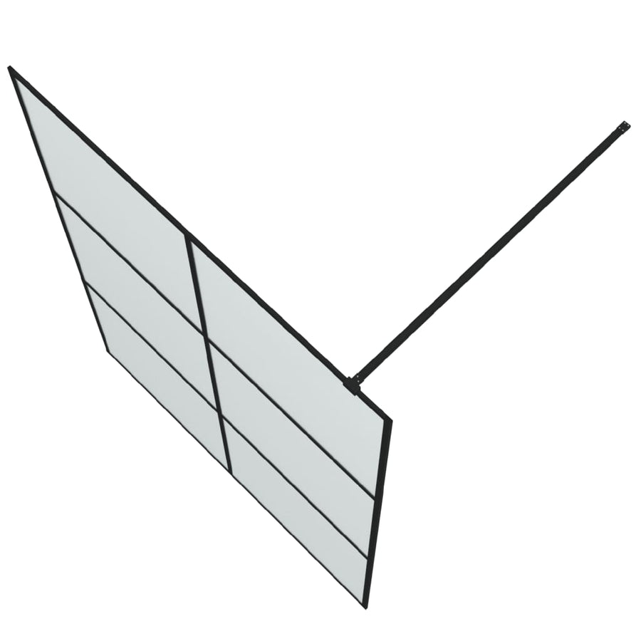 Inloopdouchewand 140x195 cm mat ESG-glas zwart 140 x 195 cm Zwart Mat