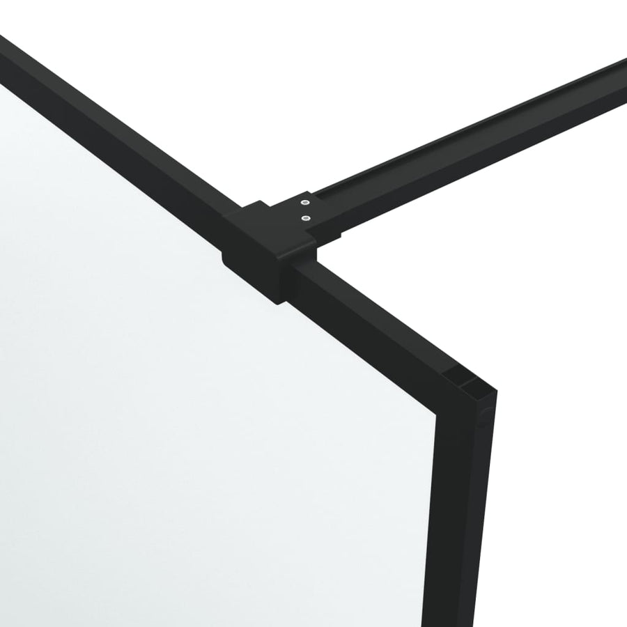 Inloopdouchewand 140x195 cm mat ESG-glas zwart 140 x 195 cm Zwart Mat
