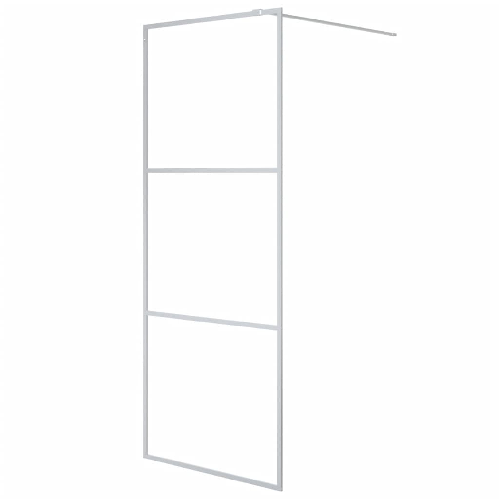 Inloopdouchewand 80x195 cm transparant ESG-glas zilverkleurig 80 x 195 cm Zilver