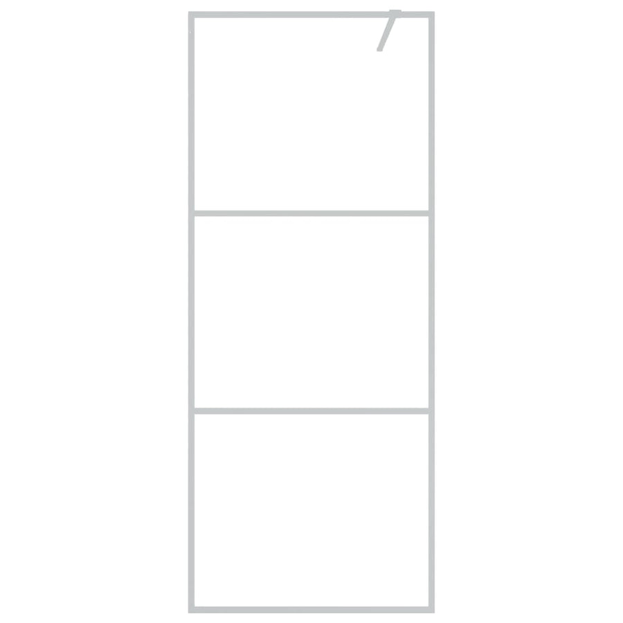 Inloopdouchewand 80x195 cm transparant ESG-glas zilverkleurig 80 x 195 cm Zilver