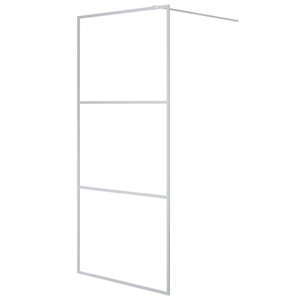 Inloopdouchewand 90x195 cm transparant ESG-glas zilverkleurig 90 x 195 cm Zilver