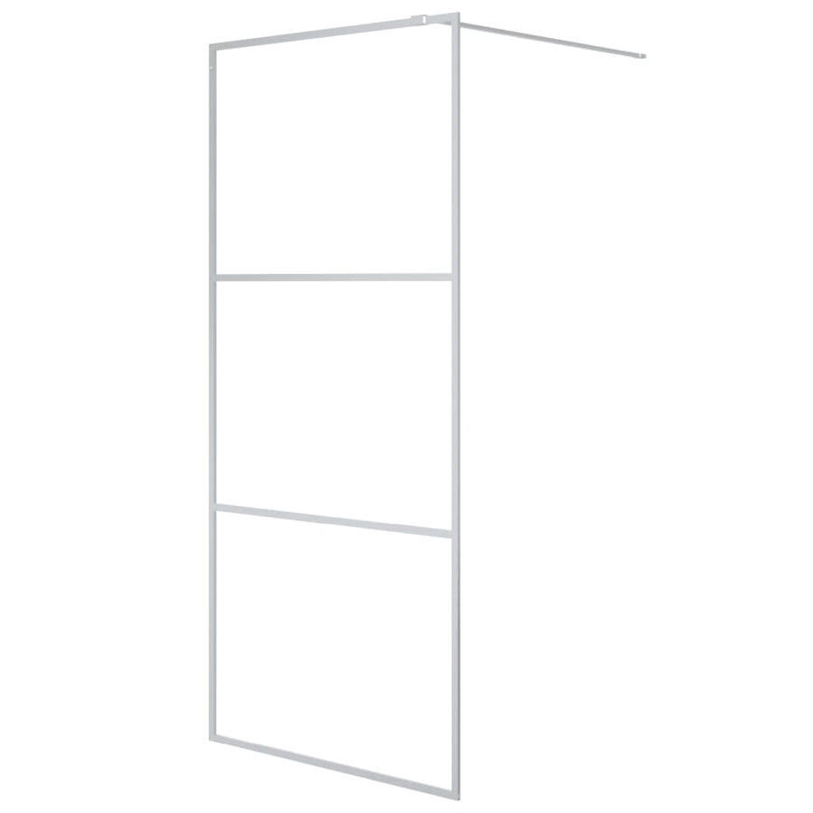 Inloopdouchewand 90x195 cm transparant ESG-glas zilverkleurig 90 x 195 cm Zilver