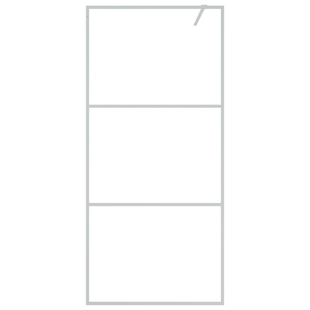 Inloopdouchewand 90x195 cm transparant ESG-glas zilverkleurig 90 x 195 cm Zilver