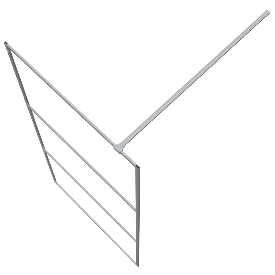 Inloopdouchewand 90x195 cm transparant ESG-glas zilverkleurig 90 x 195 cm Zilver