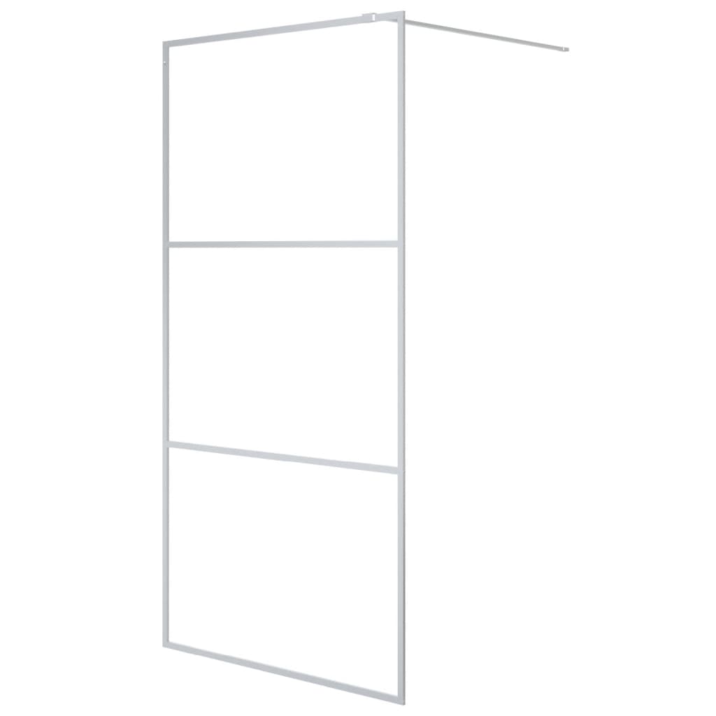 Inloopdouchewand Transparant Esg-Glas Kleurig 100 x 195 cm Zilver