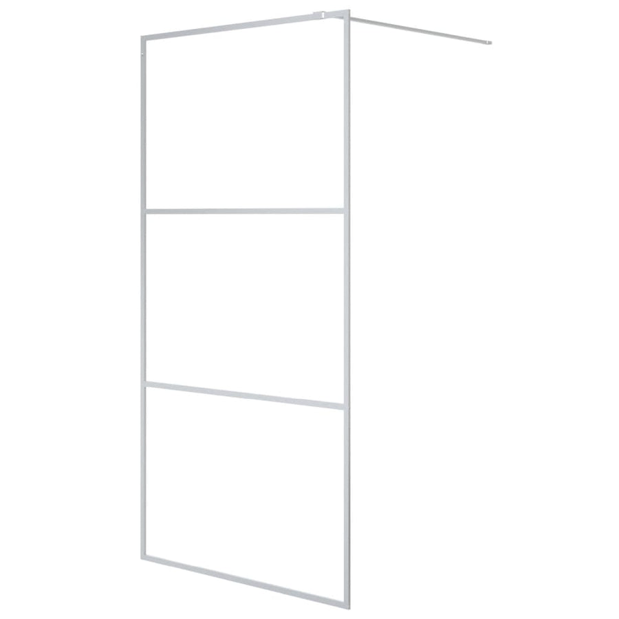 Inloopdouchewand Transparant Esg-Glas Kleurig 100 x 195 cm Zilver