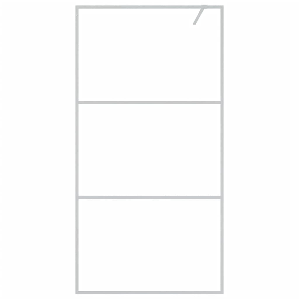 Inloopdouchewand Transparant Esg-Glas Kleurig 100 x 195 cm Zilver