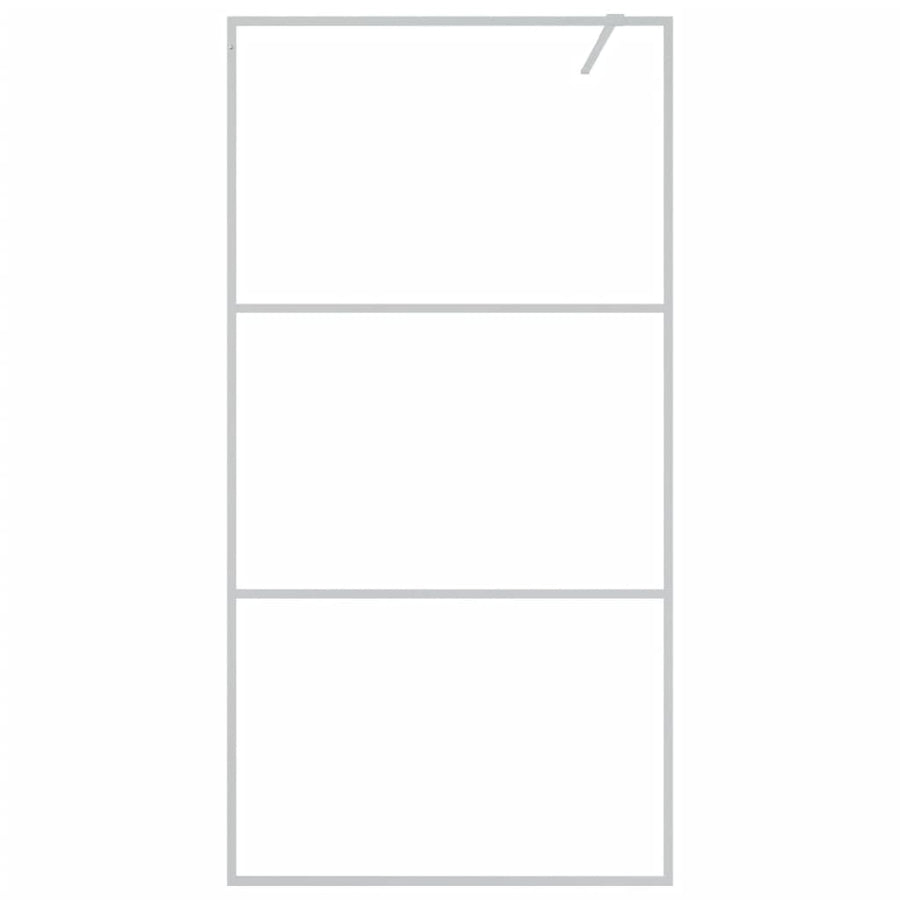 Inloopdouchewand Transparant Esg-Glas Kleurig 100 x 195 cm Zilver