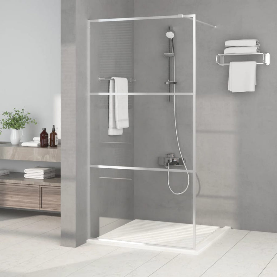 Inloopdouchewand Transparant Esg-Glas Kleurig 100 x 195 cm Zilver