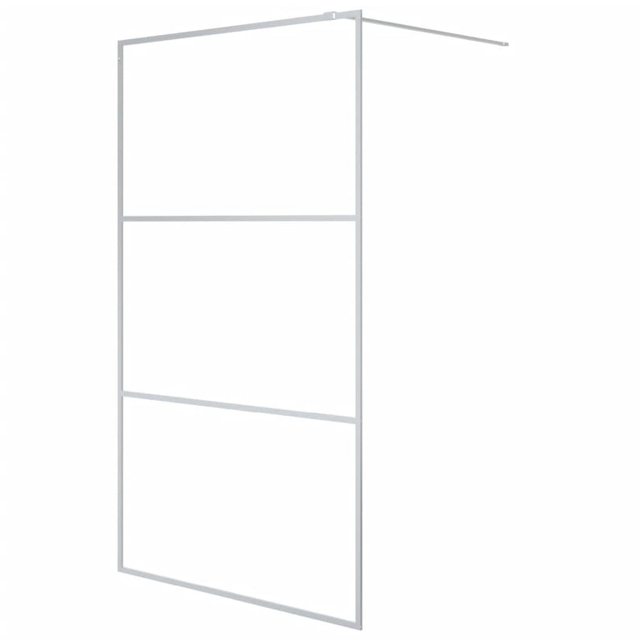 Inloopdouchewand 115X195 Cm Transparant Esg-Glas Zilverkleurig 115 x 195 cm Doorzichtig