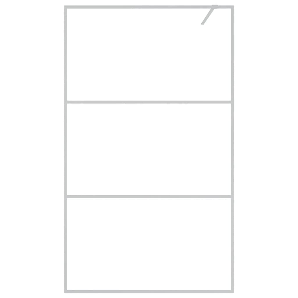 Inloopdouchewand 115X195 Cm Transparant Esg-Glas Zilverkleurig 115 x 195 cm Doorzichtig