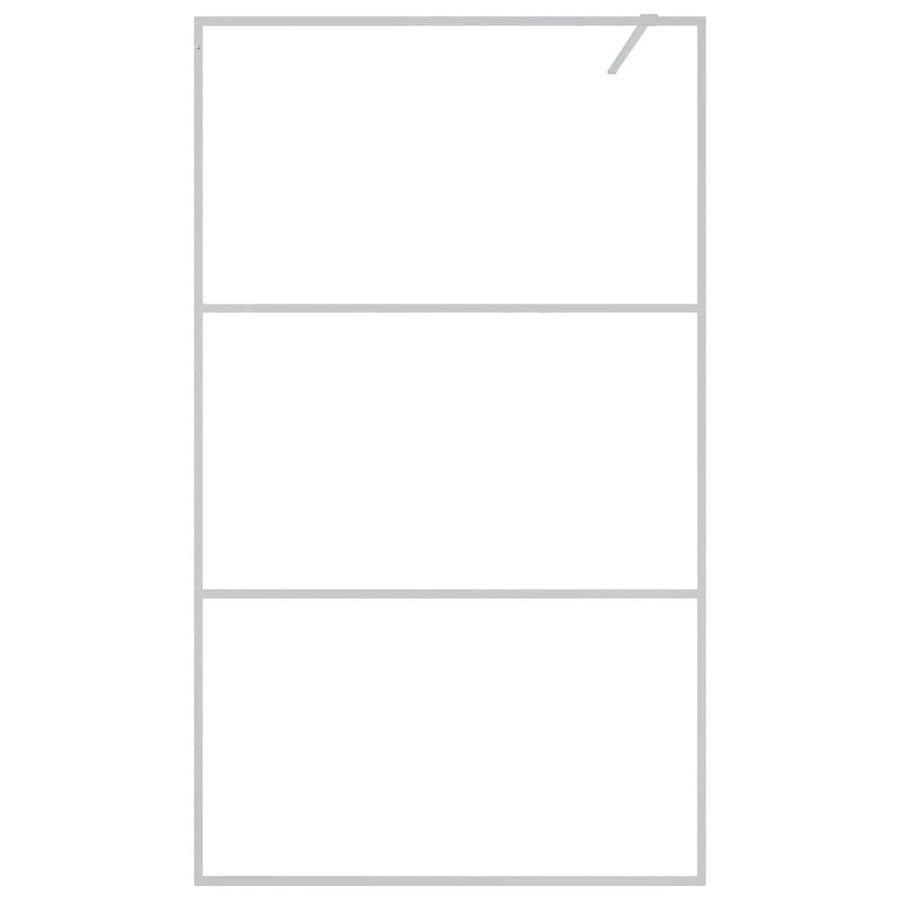 Inloopdouchewand 115X195 Cm Transparant Esg-Glas Zilverkleurig 115 x 195 cm Doorzichtig