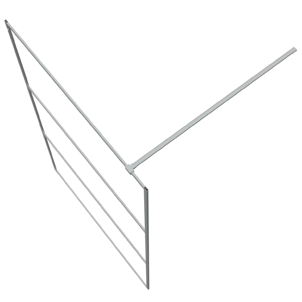 Inloopdouchewand 115X195 Cm Transparant Esg-Glas Zilverkleurig 115 x 195 cm Doorzichtig