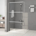 Walk-in shower screen 115x195 cm transparent ESG glass silver-colored