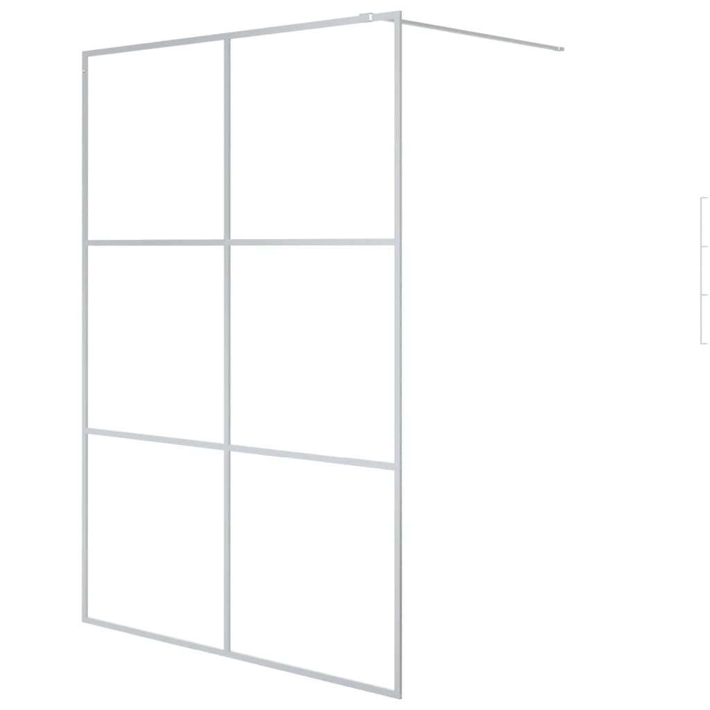 Inloopdouchewand 140x195 cm transparant ESG-glas zilverkleurig 140 x 195 cm Zilver Doorzichtig