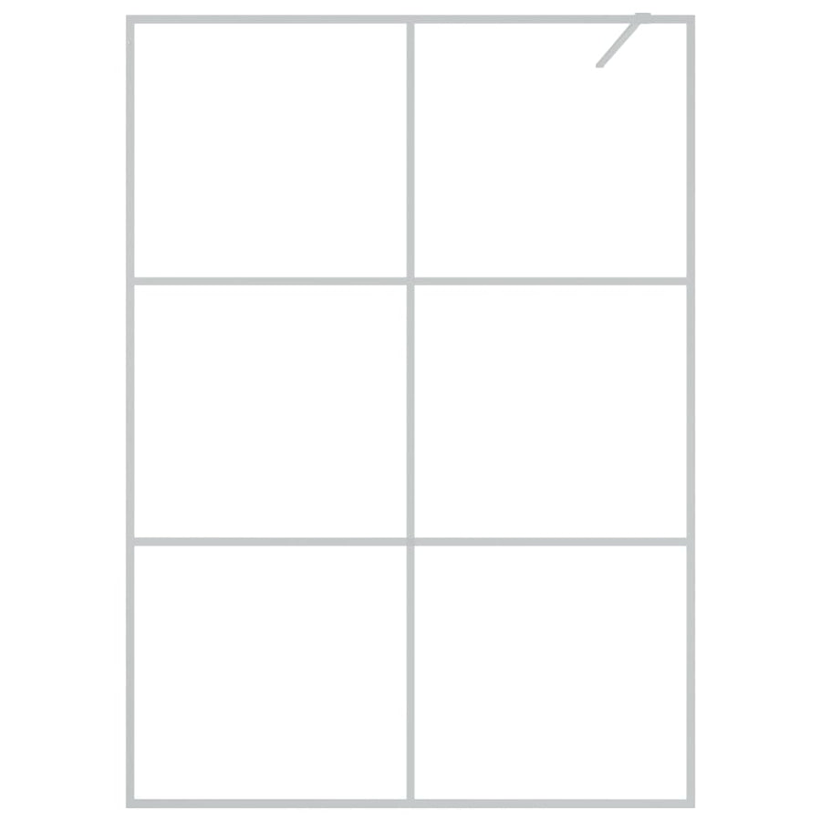 Inloopdouchewand 140x195 cm transparant ESG-glas zilverkleurig 140 x 195 cm Zilver Doorzichtig