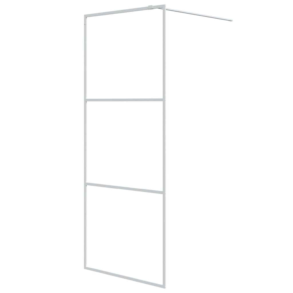 Inloopdouchewand 80x195 cm transparant ESG-glas wit 80 x 195 cm Wit