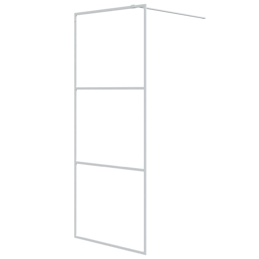 Inloopdouchewand 80x195 cm transparant ESG-glas wit 80 x 195 cm Wit