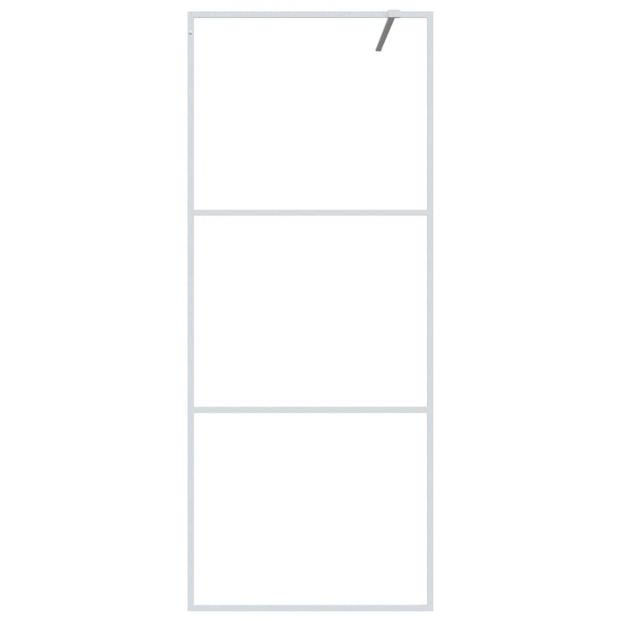 Inloopdouchewand 80x195 cm transparant ESG-glas wit 80 x 195 cm Wit