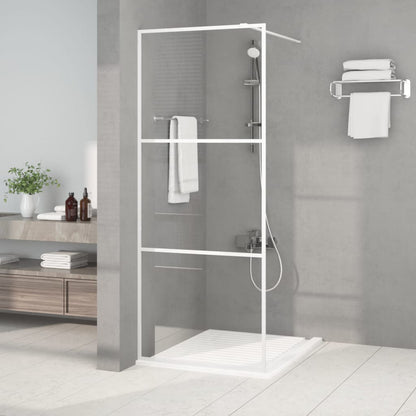 Inloopdouchewand 80x195 cm transparant ESG-glas wit 80 x 195 cm Wit
