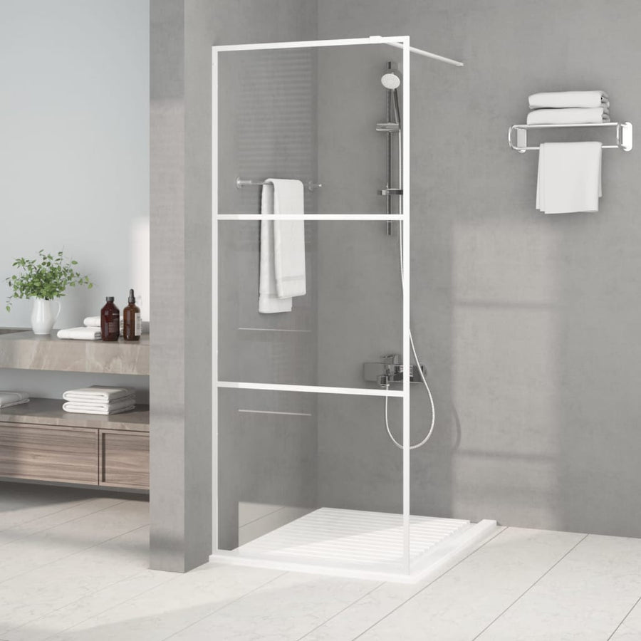 Inloopdouchewand 80x195 cm transparant ESG-glas wit 80 x 195 cm Wit