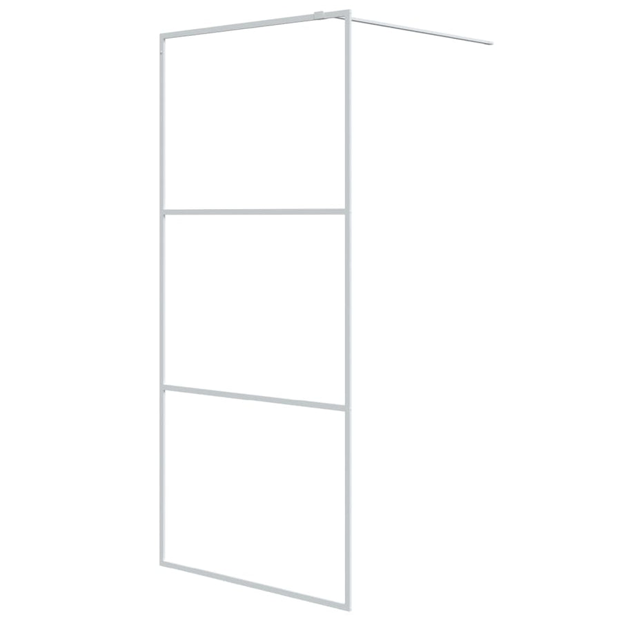 Inloopdouchewand Transparant Esg-Glas 90 x 195 cm Wit Doorzichtig