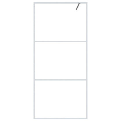 Inloopdouchewand Transparant Esg-Glas 90 x 195 cm Wit Doorzichtig