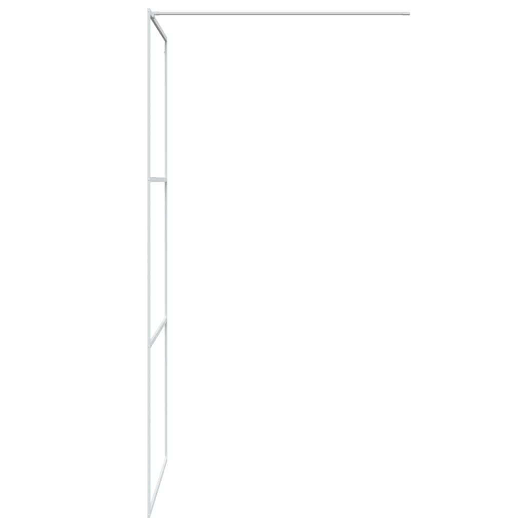 Inloopdouchewand Transparant Esg-Glas 90 x 195 cm Wit Doorzichtig