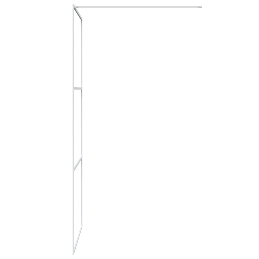 Inloopdouchewand Transparant Esg-Glas 90 x 195 cm Wit Doorzichtig