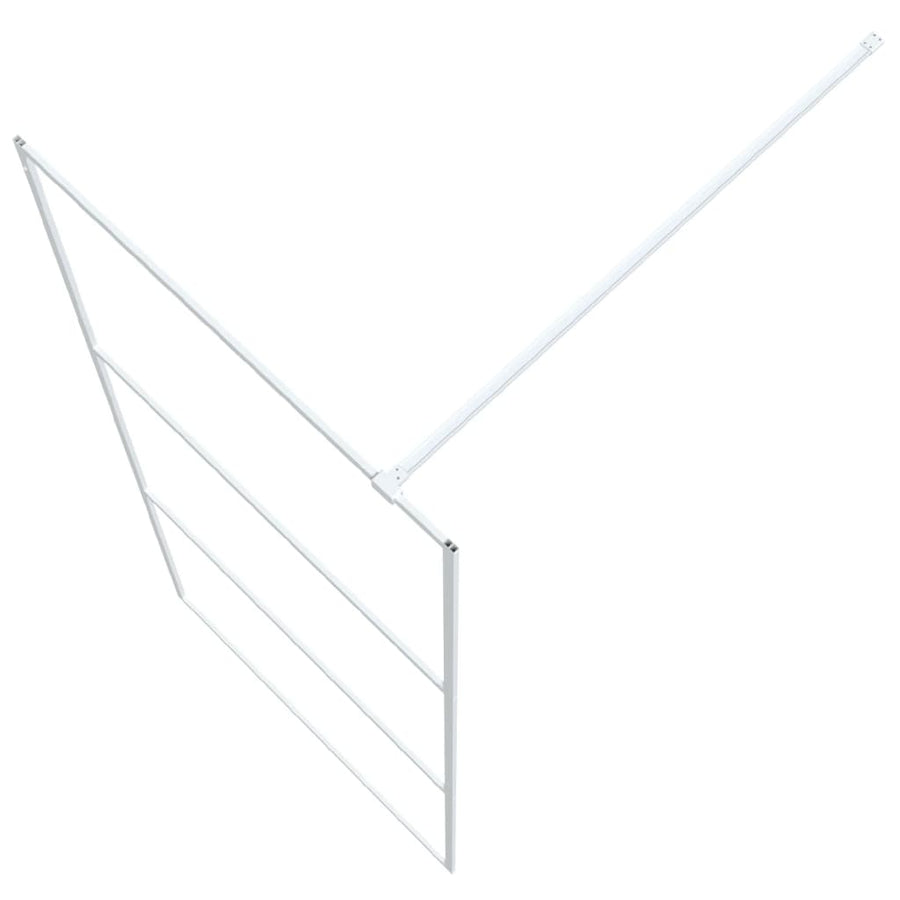 Inloopdouchewand Transparant Esg-Glas 90 x 195 cm Wit Doorzichtig