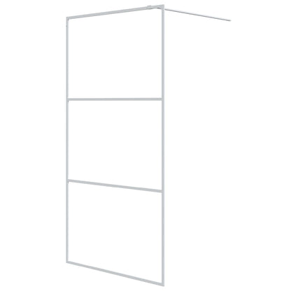 Inloopdouchewand Transparant Esg-Glas 100 x 195 cm Wit Doorzichtig