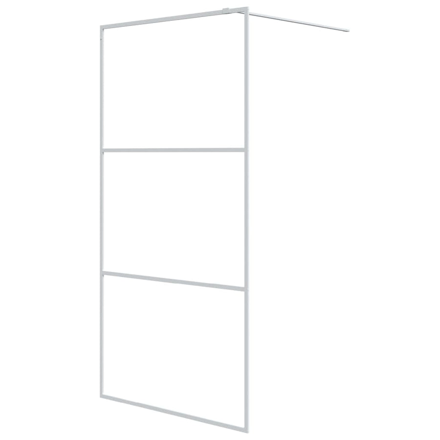 Inloopdouchewand Transparant Esg-Glas 100 x 195 cm Wit Doorzichtig
