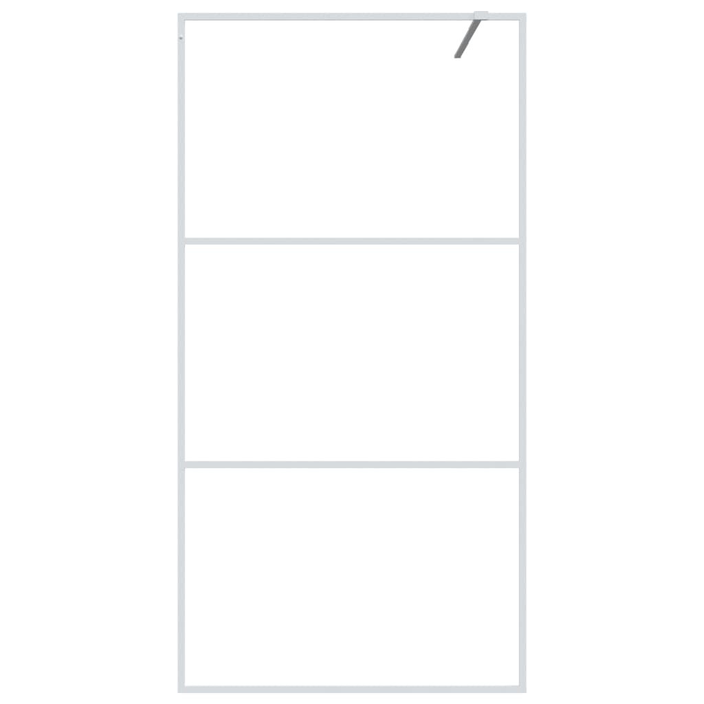 Inloopdouchewand Transparant Esg-Glas 100 x 195 cm Wit Doorzichtig