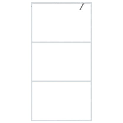 Inloopdouchewand Transparant Esg-Glas 100 x 195 cm Wit Doorzichtig
