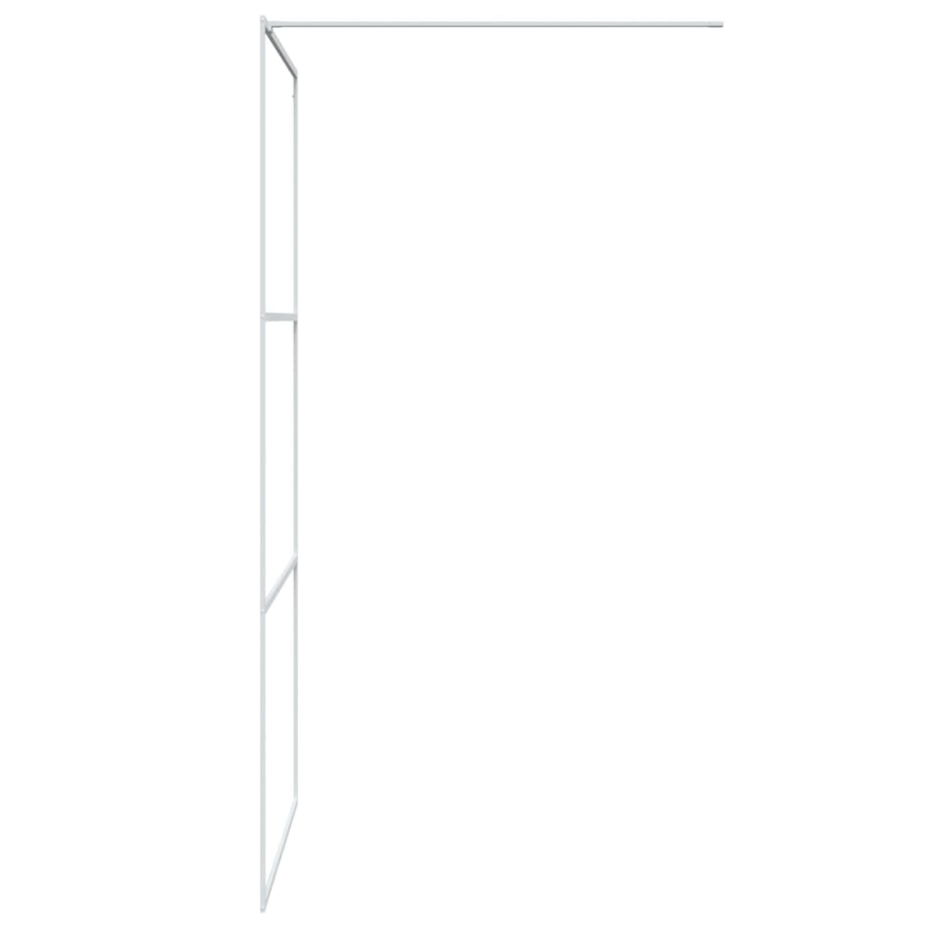 Inloopdouchewand Transparant Esg-Glas 100 x 195 cm Wit Doorzichtig
