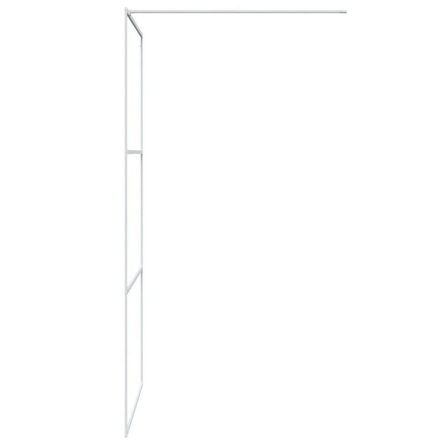 Inloopdouchewand Transparant Esg-Glas 100 x 195 cm Wit Doorzichtig