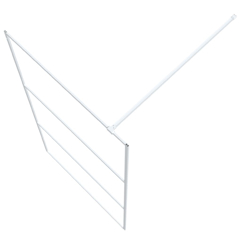 Inloopdouchewand Transparant Esg-Glas 100 x 195 cm Wit Doorzichtig