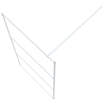 Inloopdouchewand Transparant Esg-Glas 100 x 195 cm Wit Doorzichtig