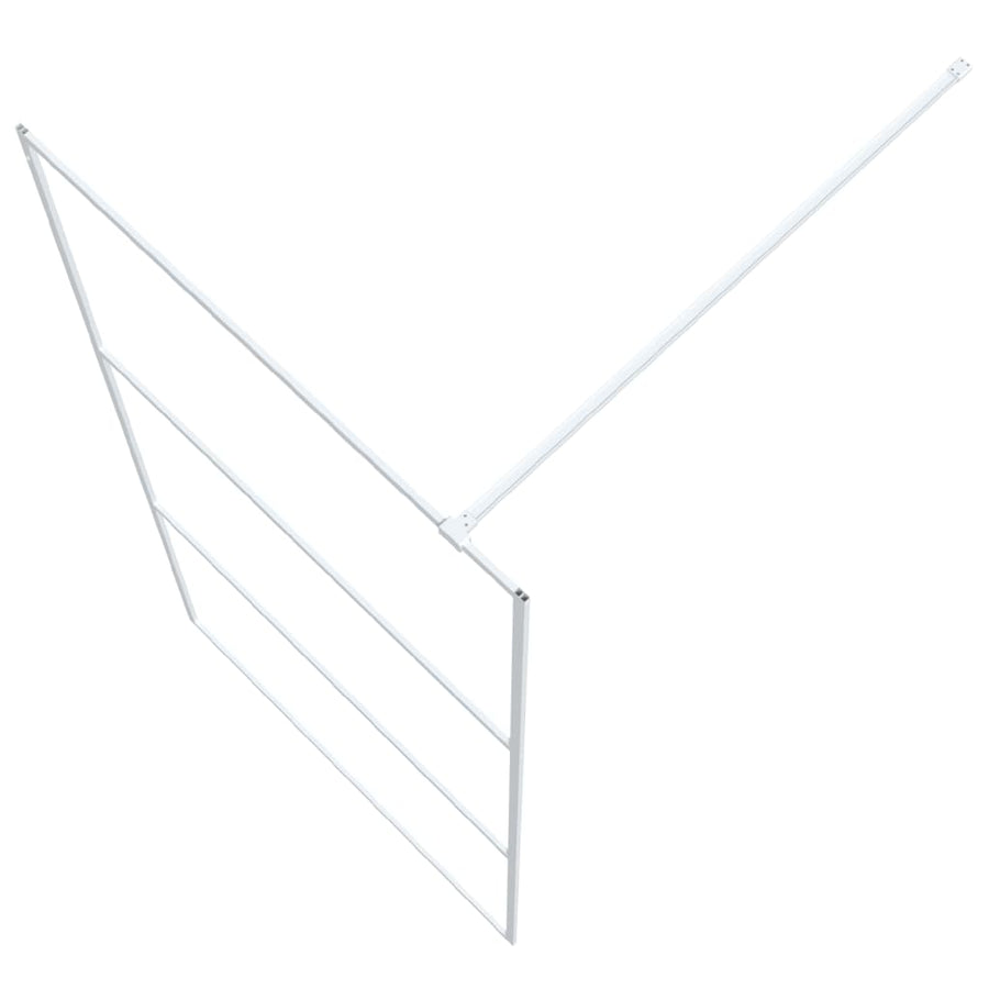 Inloopdouchewand Transparant Esg-Glas 100 x 195 cm Wit Doorzichtig